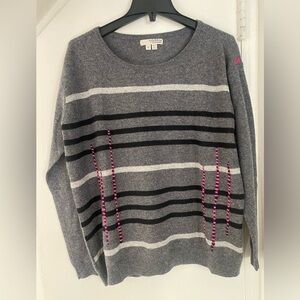 Label & Thread 100% Cashmere Scoop Neck Gray Sweater Size Medium